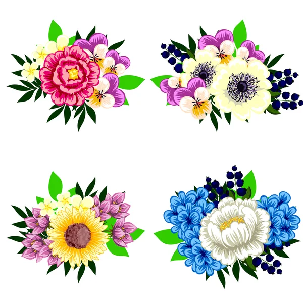 Set de fleurs pour mariage — Image vectorielle