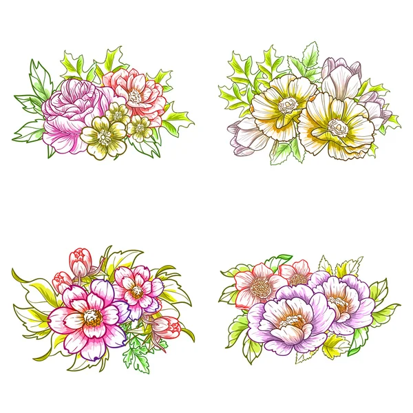 Set de fleurs pour mariage — Image vectorielle