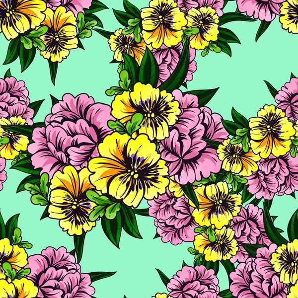 Motif floral sans couture — Image vectorielle