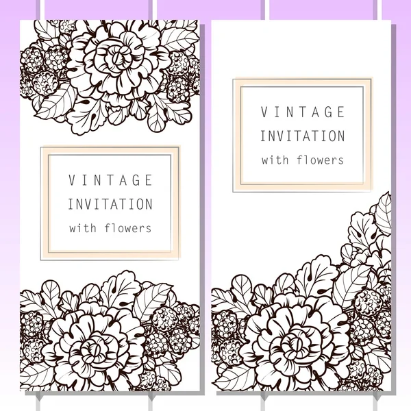 Delicate invitation with flowers for wedding — Stock Vector