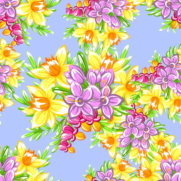 Motif floral sans couture — Image vectorielle