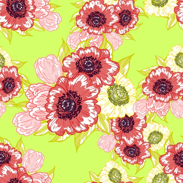 Motif floral sans couture — Image vectorielle