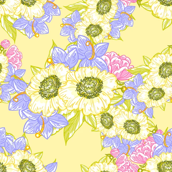 Motif floral sans couture — Image vectorielle