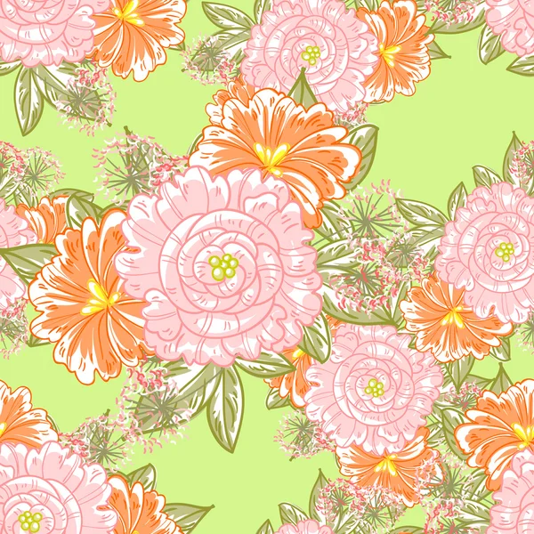 Motif floral sans couture — Image vectorielle