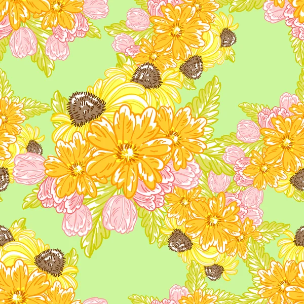 Motif floral sans couture — Image vectorielle