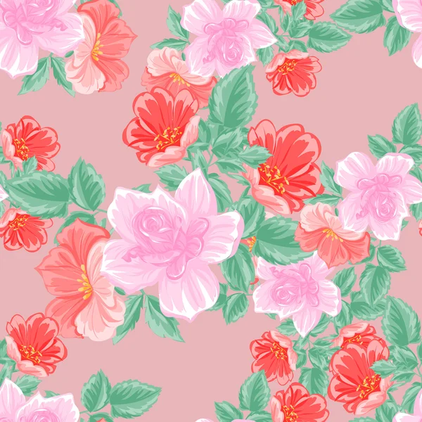 Motif floral sans couture — Image vectorielle