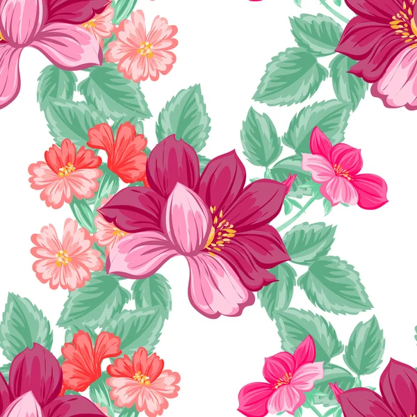 Motif floral sans couture — Image vectorielle