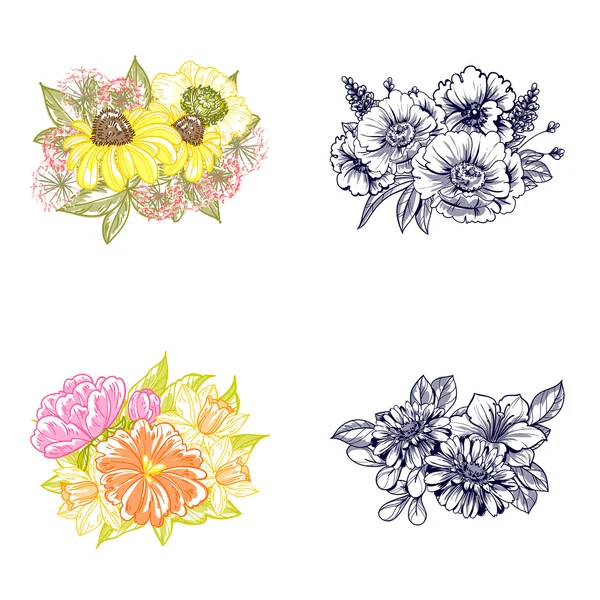 Set de flores para boda — Vector de stock