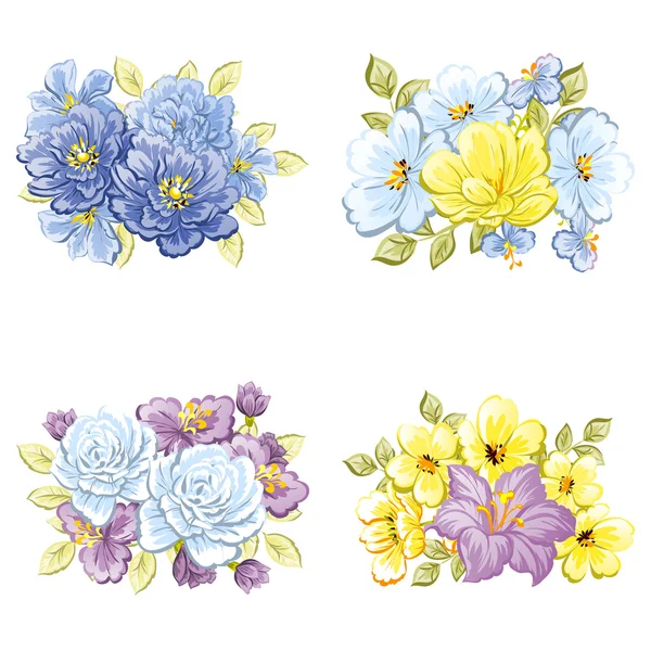 Flower bouquet set — Stock Vector