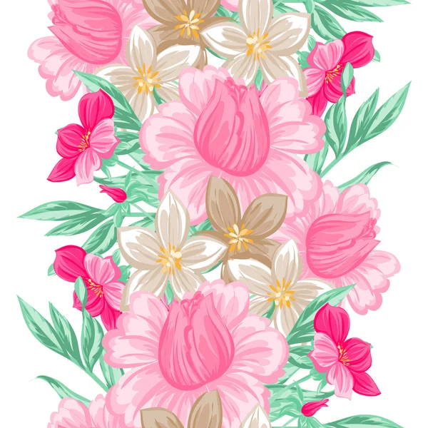 Bloemen naadloos patroon — Stockvector