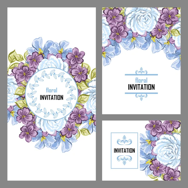 Invitation délicate avec des fleurs pour mariage — Image vectorielle