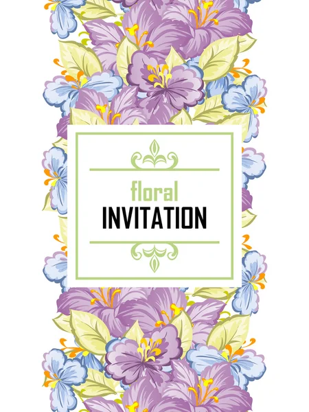 Delicada invitación con flores para la boda — Vector de stock