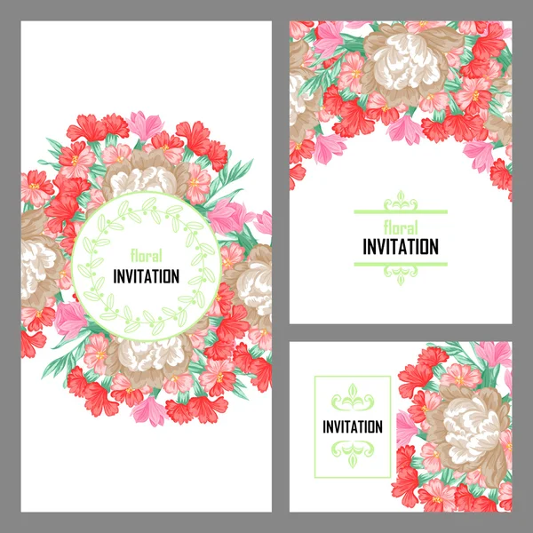 Delicate invitation with flowers for wedding — Stock Vector