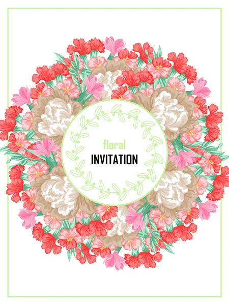 Delicate invitation with flowers for wedding — Stock Vector