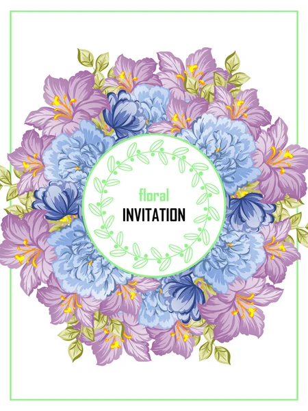 Delicate invitation with flowers for wedding — Stock Vector