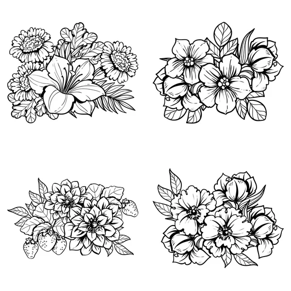 Bouquet de fleurs ensemble — Image vectorielle