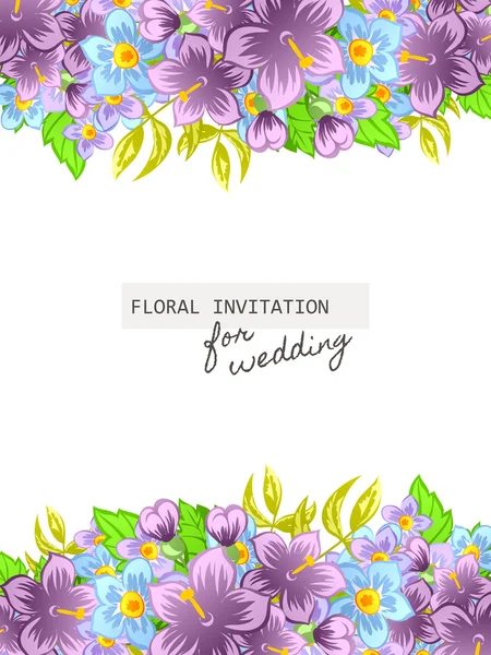 Delikat invitation med blomster til bryllup – Stock-vektor