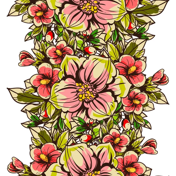 Motif floral sans couture — Image vectorielle