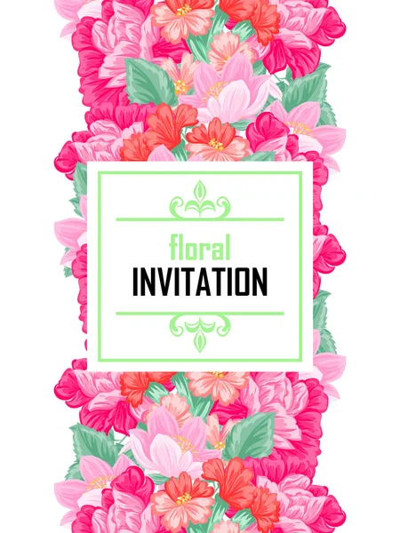 Delicada invitación con flores para la boda — Vector de stock