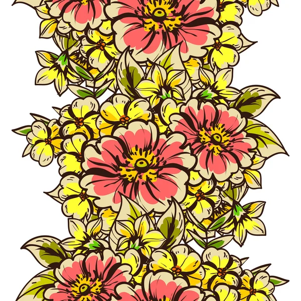 Motif floral sans couture — Image vectorielle