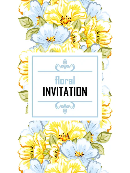 Delicada invitación con flores para la boda — Vector de stock