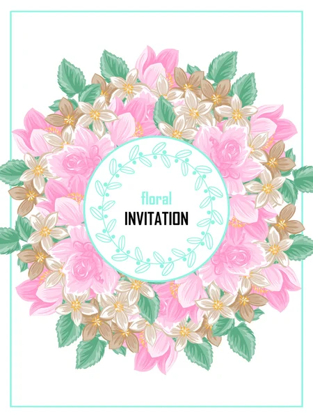 Delicada invitación con flores para la boda — Archivo Imágenes Vectoriales