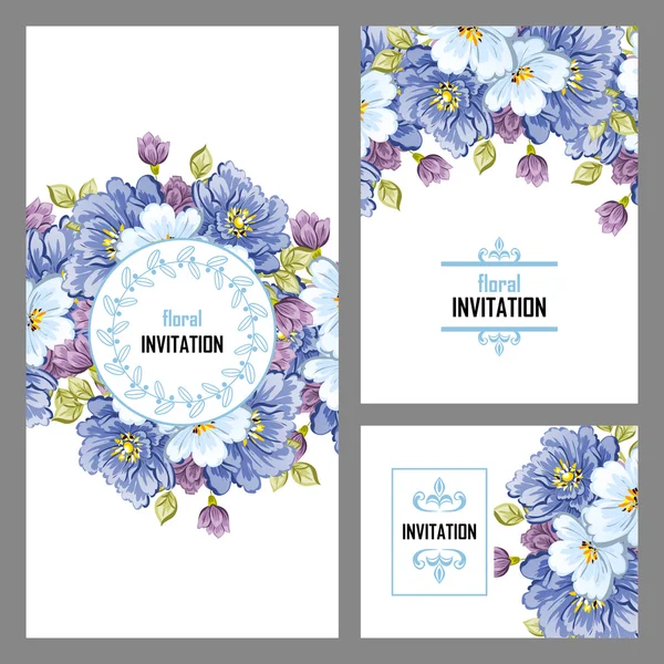 Invitation délicate avec des fleurs pour mariage — Image vectorielle