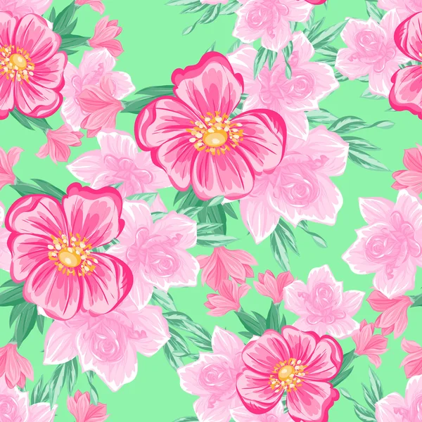 Motif floral sans couture — Image vectorielle