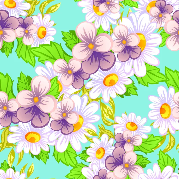 Bloemen naadloos patroon — Stockvector