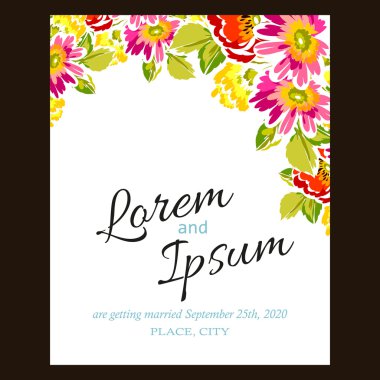 Düğün için çiçek ile hassas davet