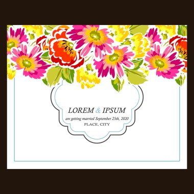 Düğün için çiçek ile hassas davet