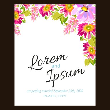 Düğün için çiçek ile hassas davet