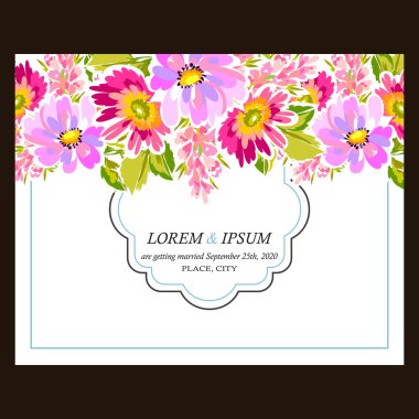 Düğün için çiçek ile hassas davet