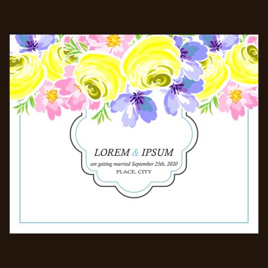 Düğün için çiçek ile hassas davet