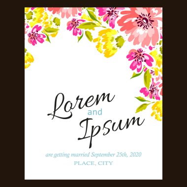 Düğün için çiçek ile hassas davet