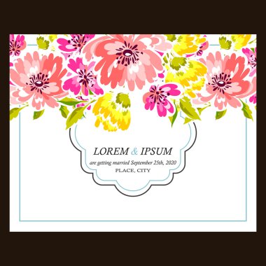 Düğün için çiçek ile hassas davet