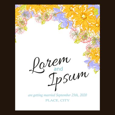 Düğün için çiçek ile hassas davet