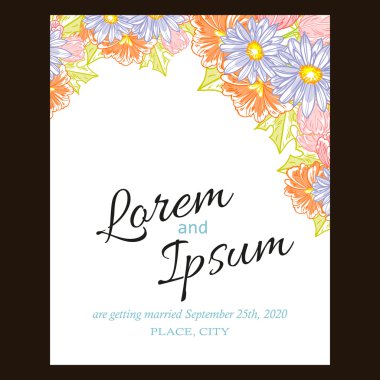 Düğün için çiçek ile hassas davet