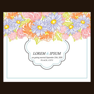 Düğün için çiçek ile hassas davet