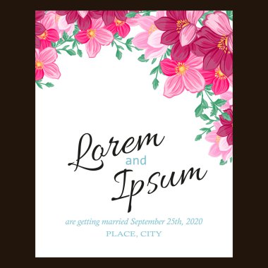 Düğün için çiçek ile hassas davet