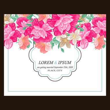 Düğün için çiçek ile hassas davet