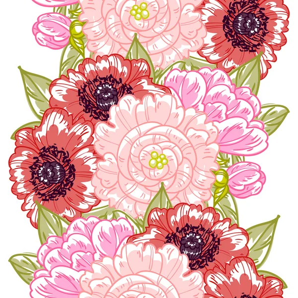 Motif floral sans couture — Image vectorielle