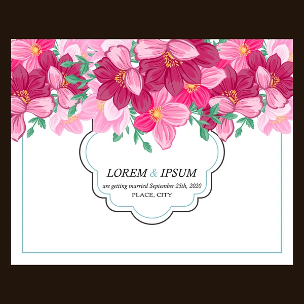 Invitation délicate avec des fleurs pour mariage — Image vectorielle