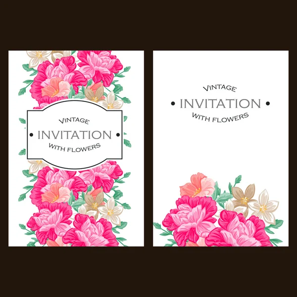 Delicate invitation with flowers for wedding — Stock Vector