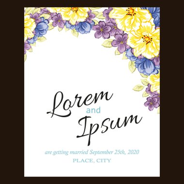 Düğün için çiçek ile hassas davet