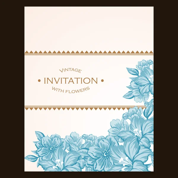 Invitation délicate avec des fleurs pour mariage — Image vectorielle