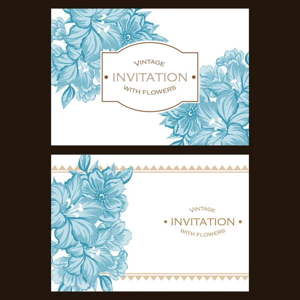 Invitation délicate avec des fleurs pour mariage — Image vectorielle