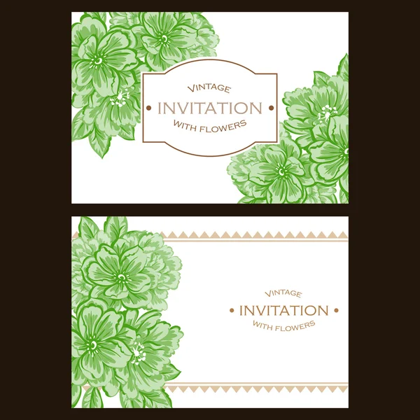 Delicate invitation with flowers for wedding — Stock Vector