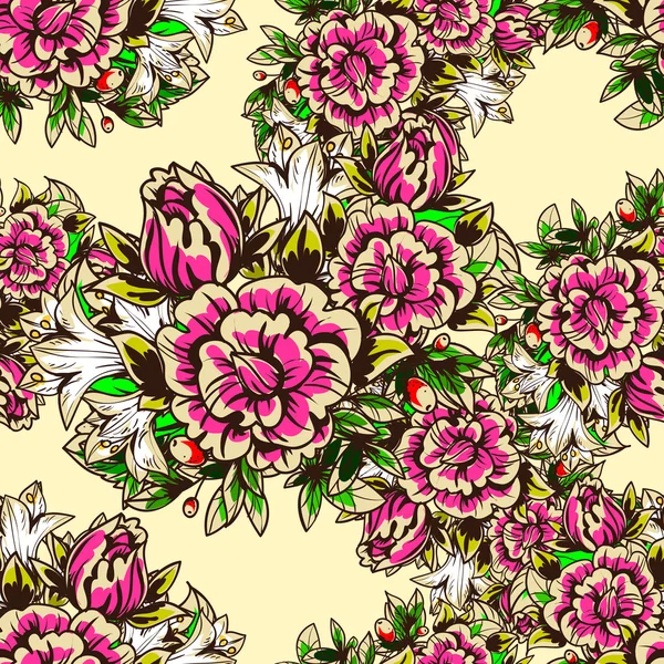 Motif floral sans couture — Image vectorielle