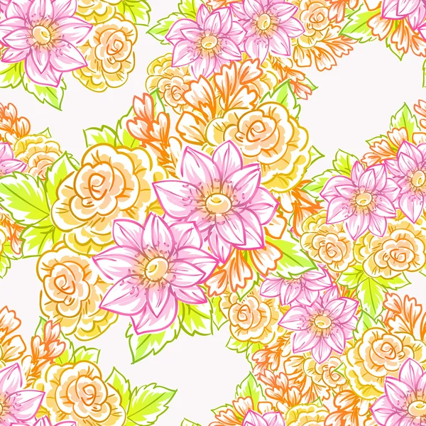 Motif floral sans couture — Image vectorielle